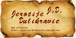 Jerotije Dulikravić vizit kartica